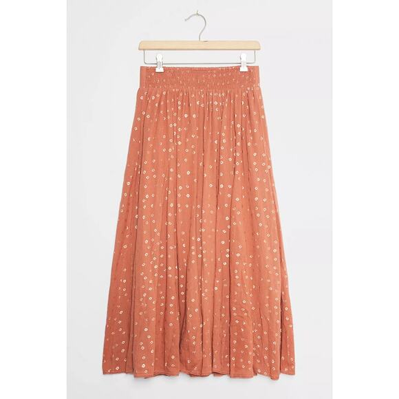 By: Anthropologie Kaley Shimmer Maxi Boho Skirt Size: XL Color Rose Dust & Gold - Picture 3 of 6